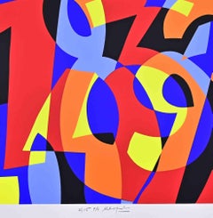 Composición abstracta - Serigrafía de Ugo Nespolo - Años 2000