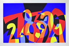 Composición abstracta - Serigrafía de Ugo Nespolo - Años 2000