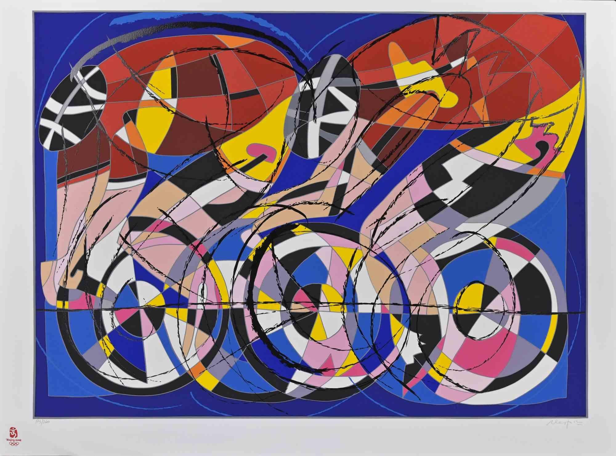 Cliclists è una serigrafia realizzata da Ugo Nespolo nel 2008, in occasione delle Olimpiadi di Pechino.

Edizione di 260 esemplari.

Firmato a mano e numerato a matita.

Condizioni eccellenti.