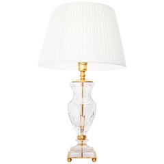 Ugo Poggi Firenze Handcrafted Crystal and Gold "Vinci" Italian Table Lamp