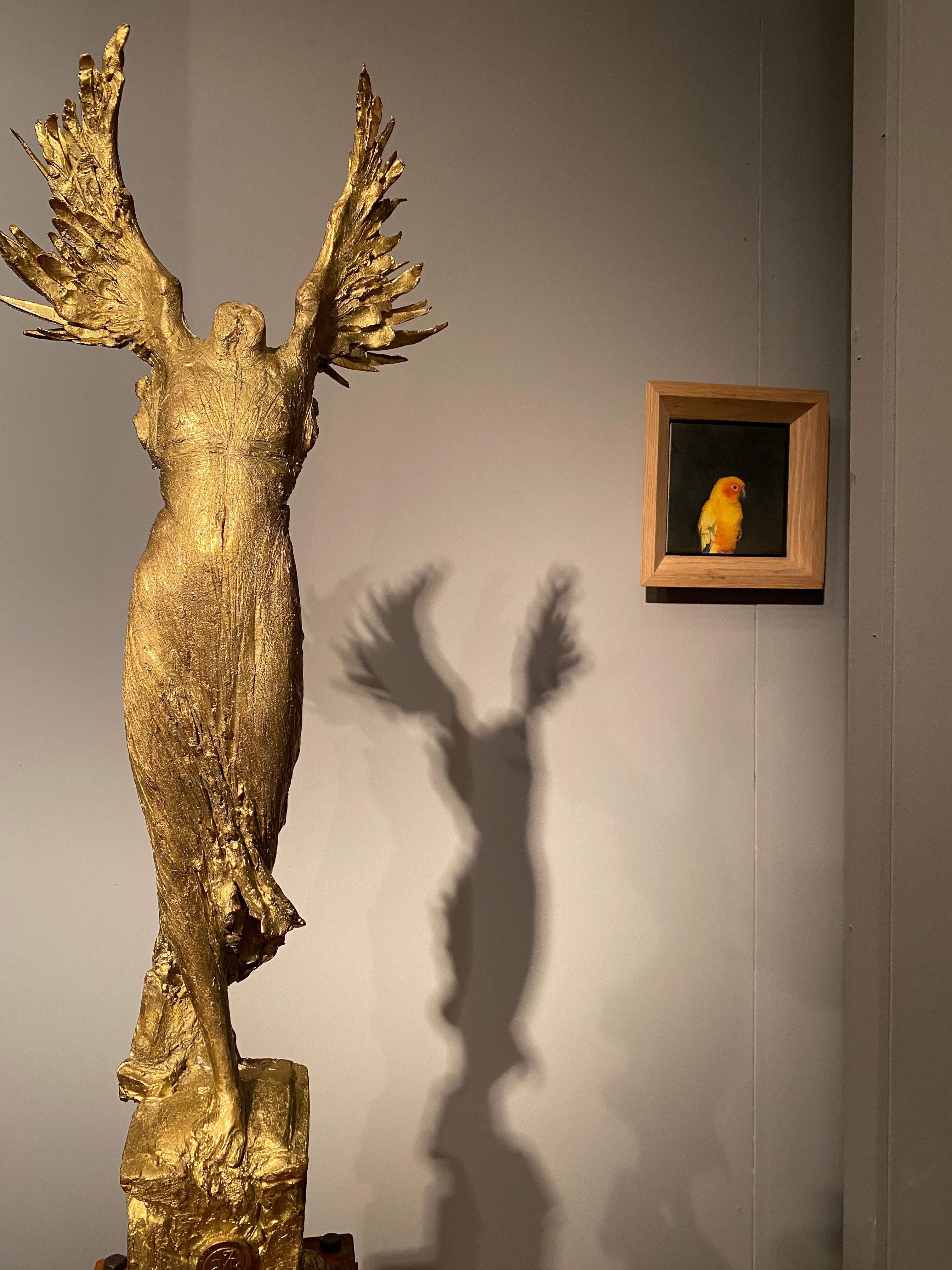 Brass guardian Angel sculpture, unique proof by Italian Master Ugo Riva 4