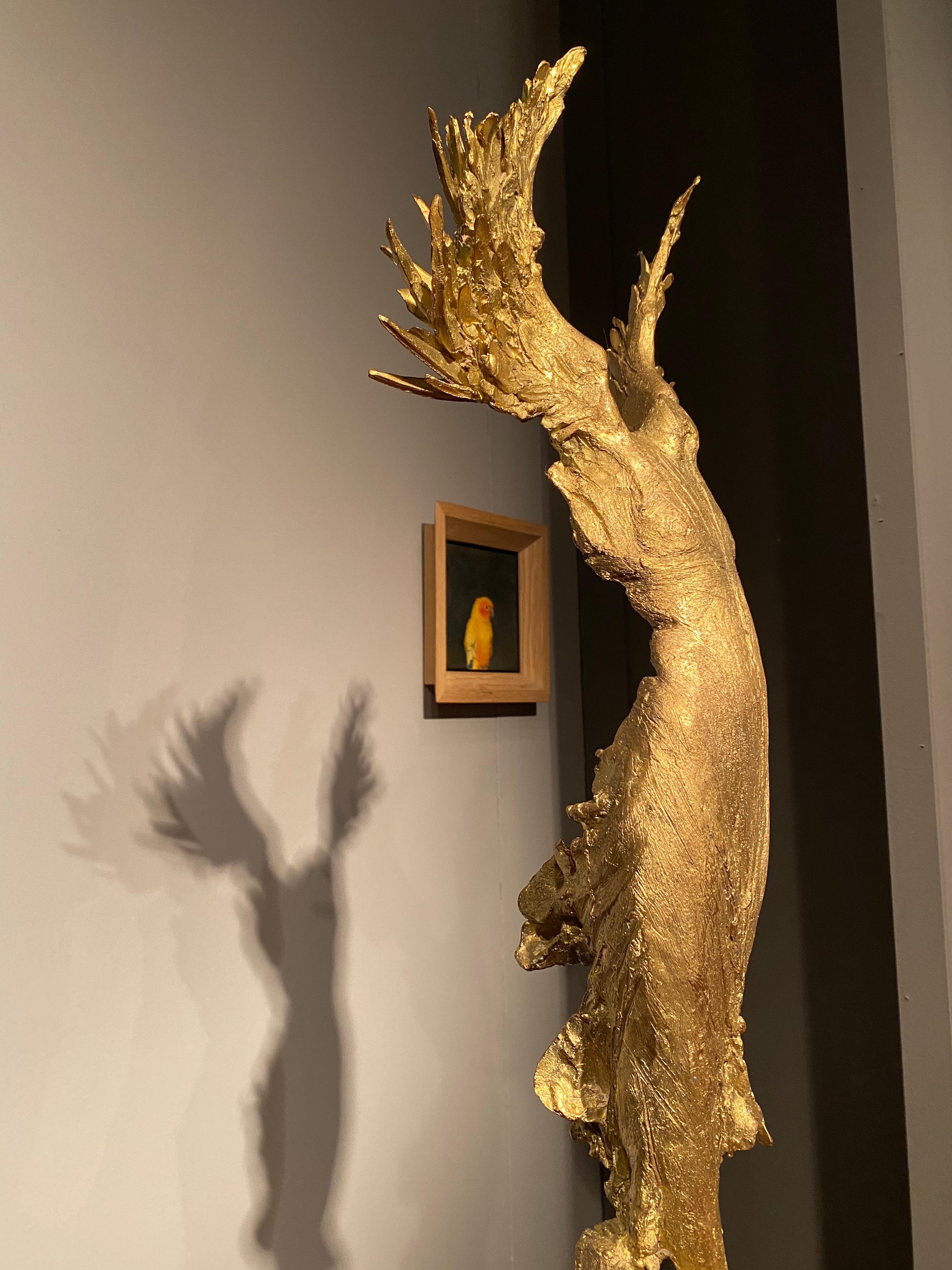 Brass guardian Angel sculpture, unique proof by Italian Master Ugo Riva 5