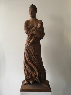 Used Dove Vai 2006 Italy Woman Bronze Sculpture Figurine by Ugo Riva