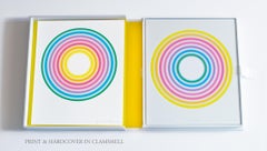 The Sun, 2022, Pop Turquoise Yellow Pink Circular print with Artist's book