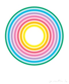 The Sun, 2022, Pop Turquoise Yellow Pink Circular print with Artist's book