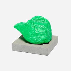 Small Green Mountain, 2016 Unique Painted Stone Sculpture by Ugo Rondinone