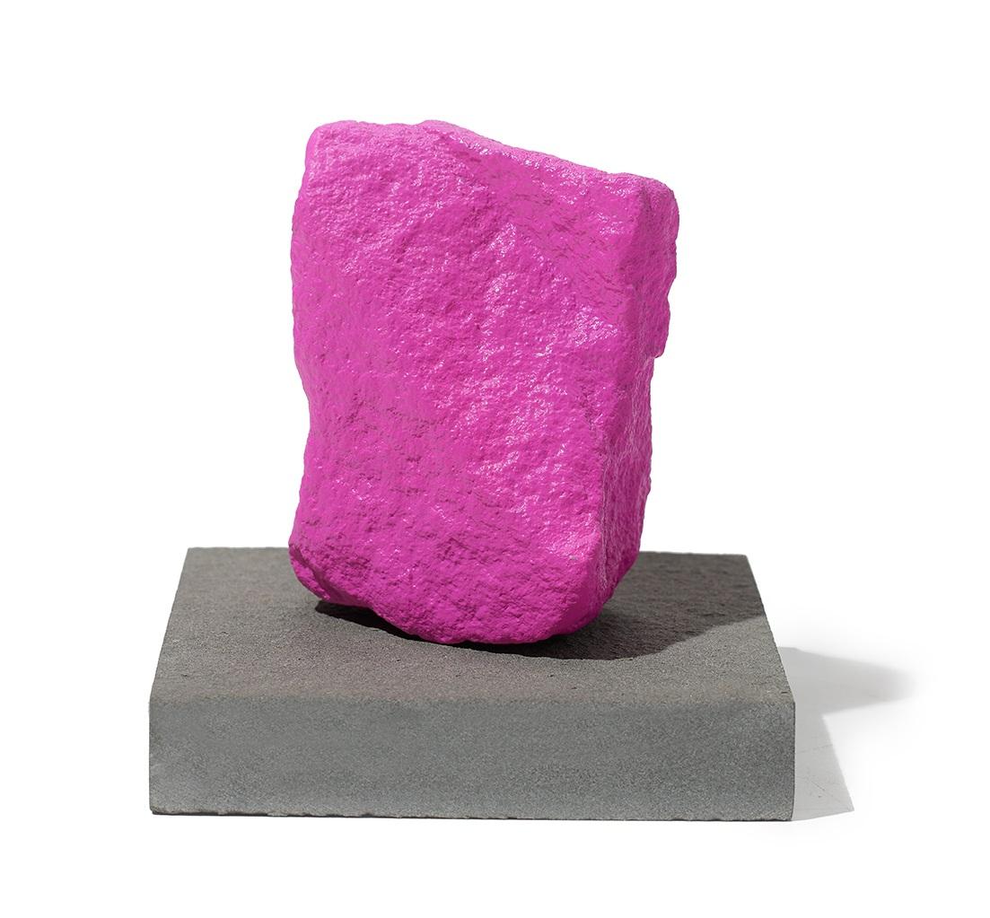 Small Violet Mountain - Pink Abstract Sculpture by Ugo Rondinone