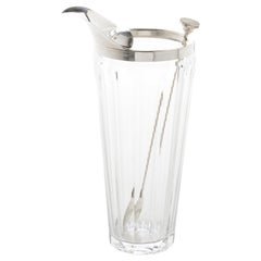 Ugo Sandrucci, Italy Sterling Silver, Crystal Barware Cocktail Martini Pitcher
