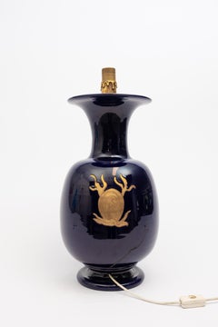 Ugo Zaccagnini: monumentale italienische Drachen-Tischlampe aus Keramik/Majolika aus Keramik