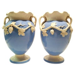 UGO ZACCAGNINI, paire de vases en majolique de studio italien, milieu du XXe siècle