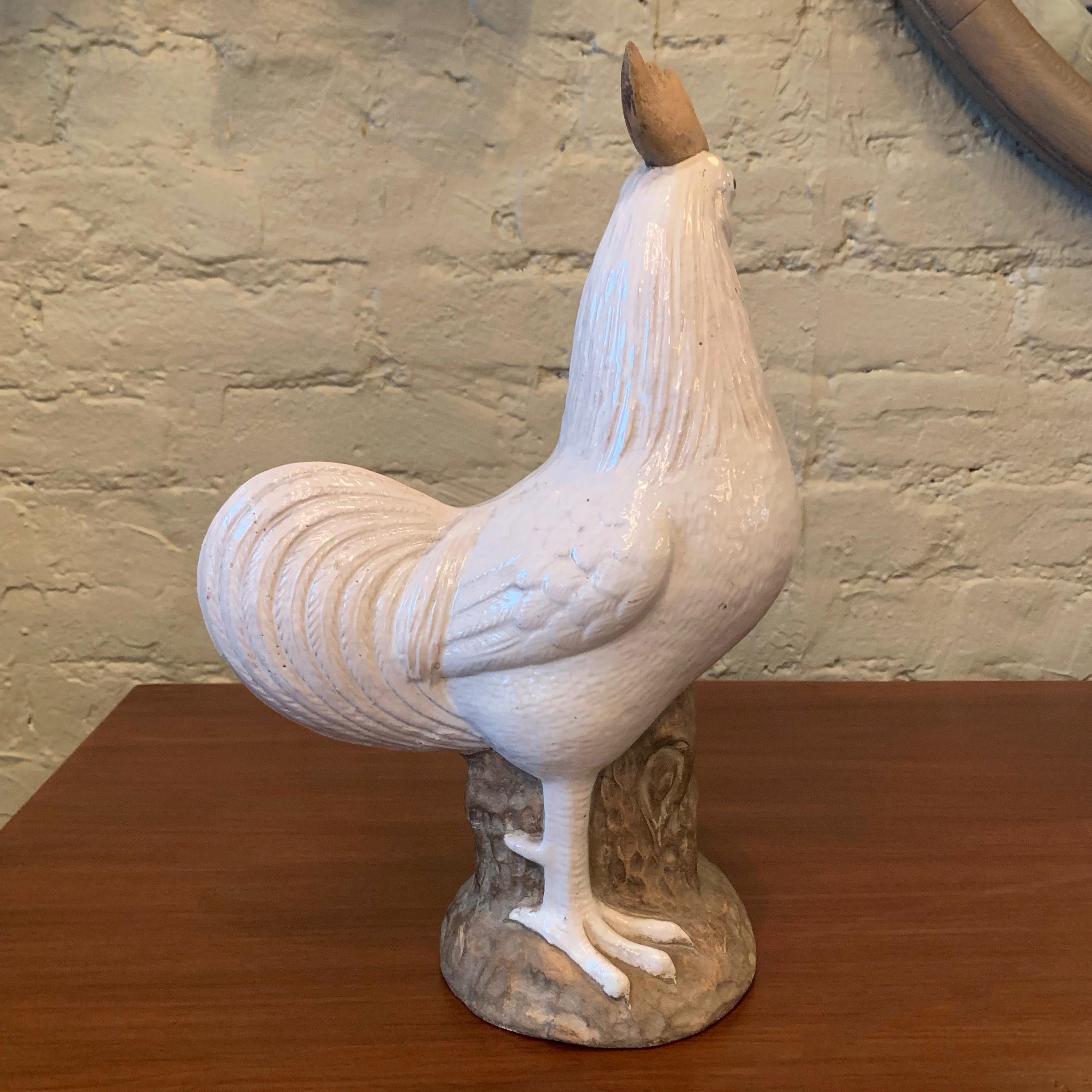 Mid-Century Modern Ugo Zuccagnini Ceramic Rooster, Italy