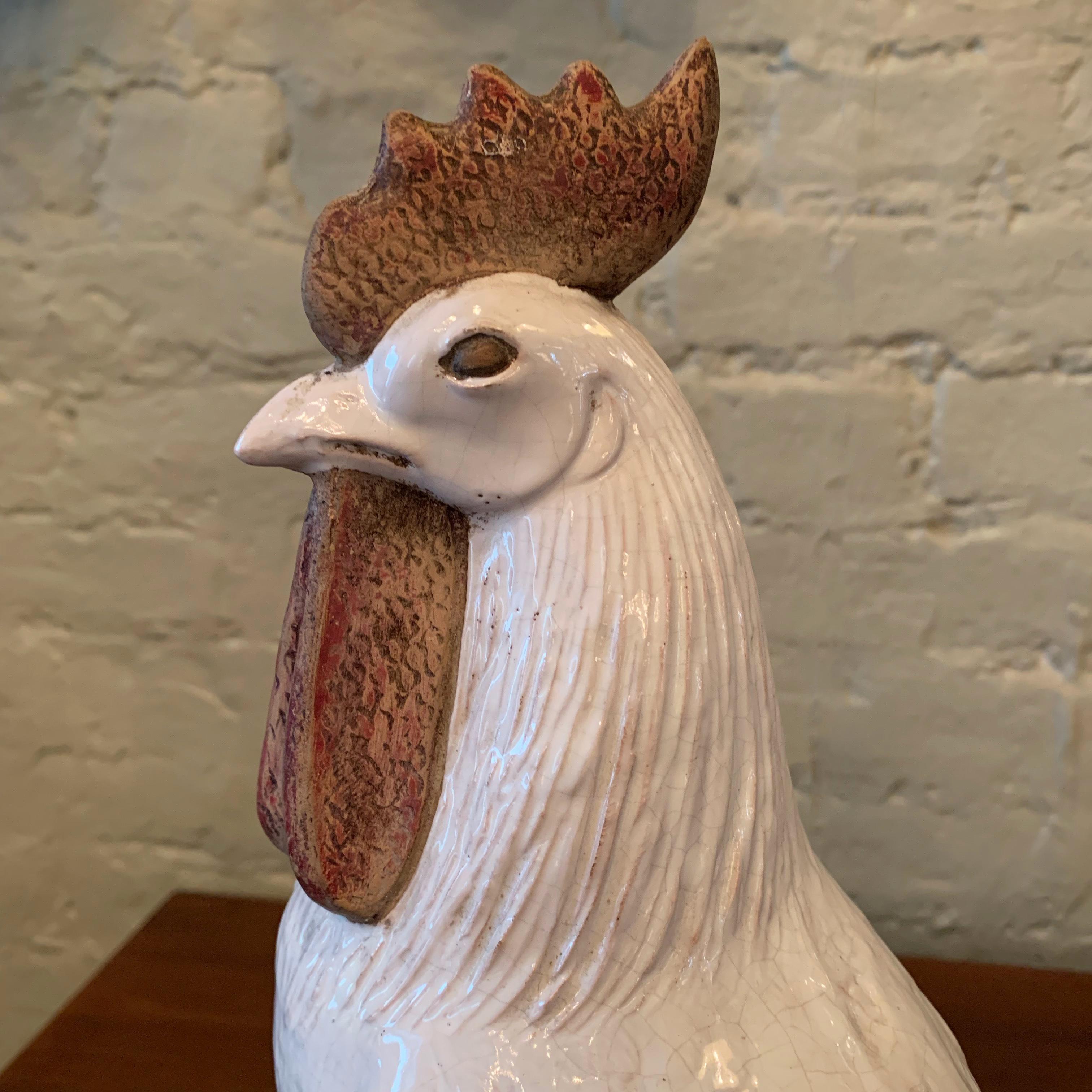 Ugo Zuccagnini Ceramic Rooster, Italy In Good Condition In Brooklyn, NY