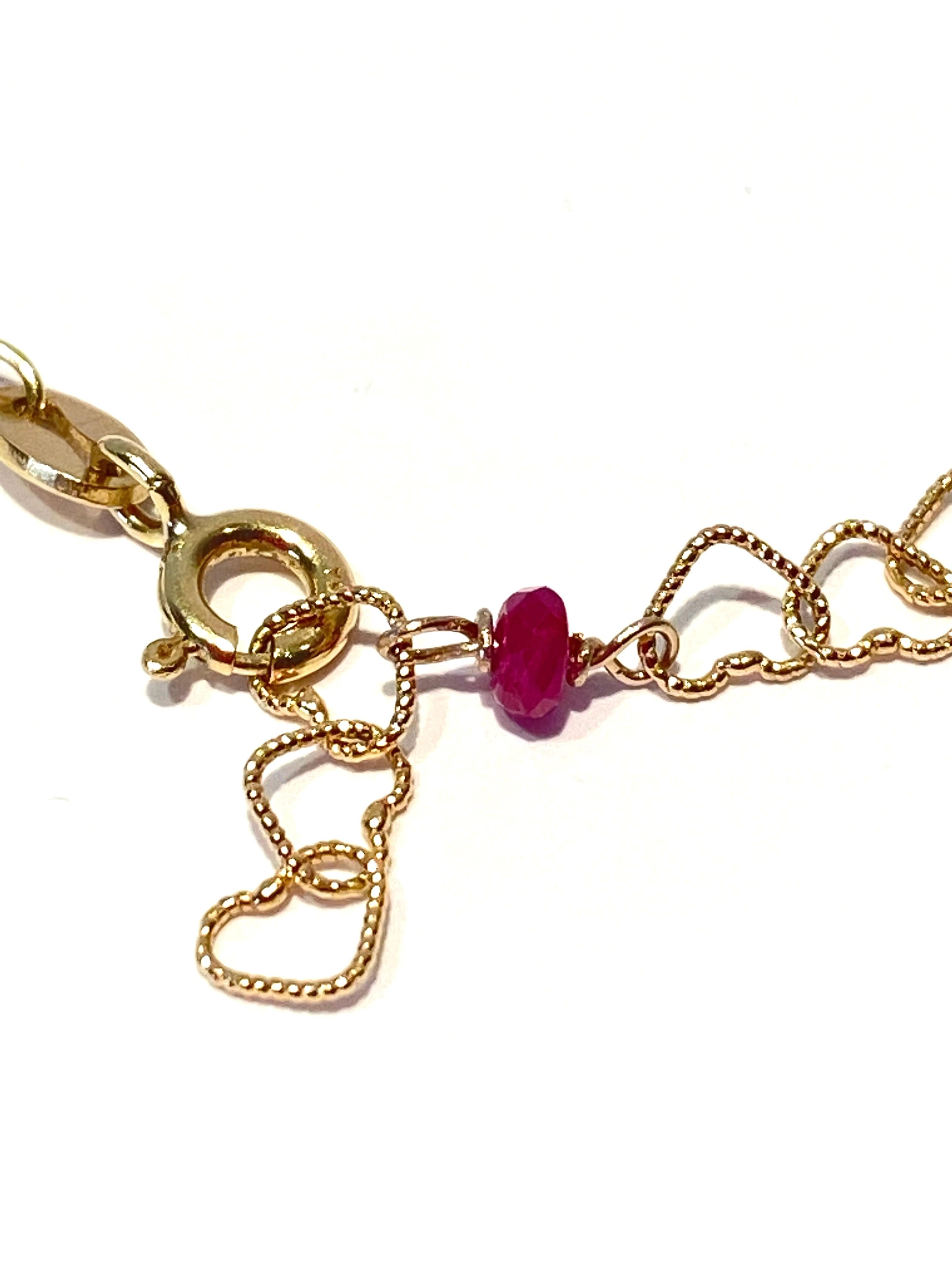 Romantic Style 18 Karat Yellow Gold 0.32 Karat Red Ruby 