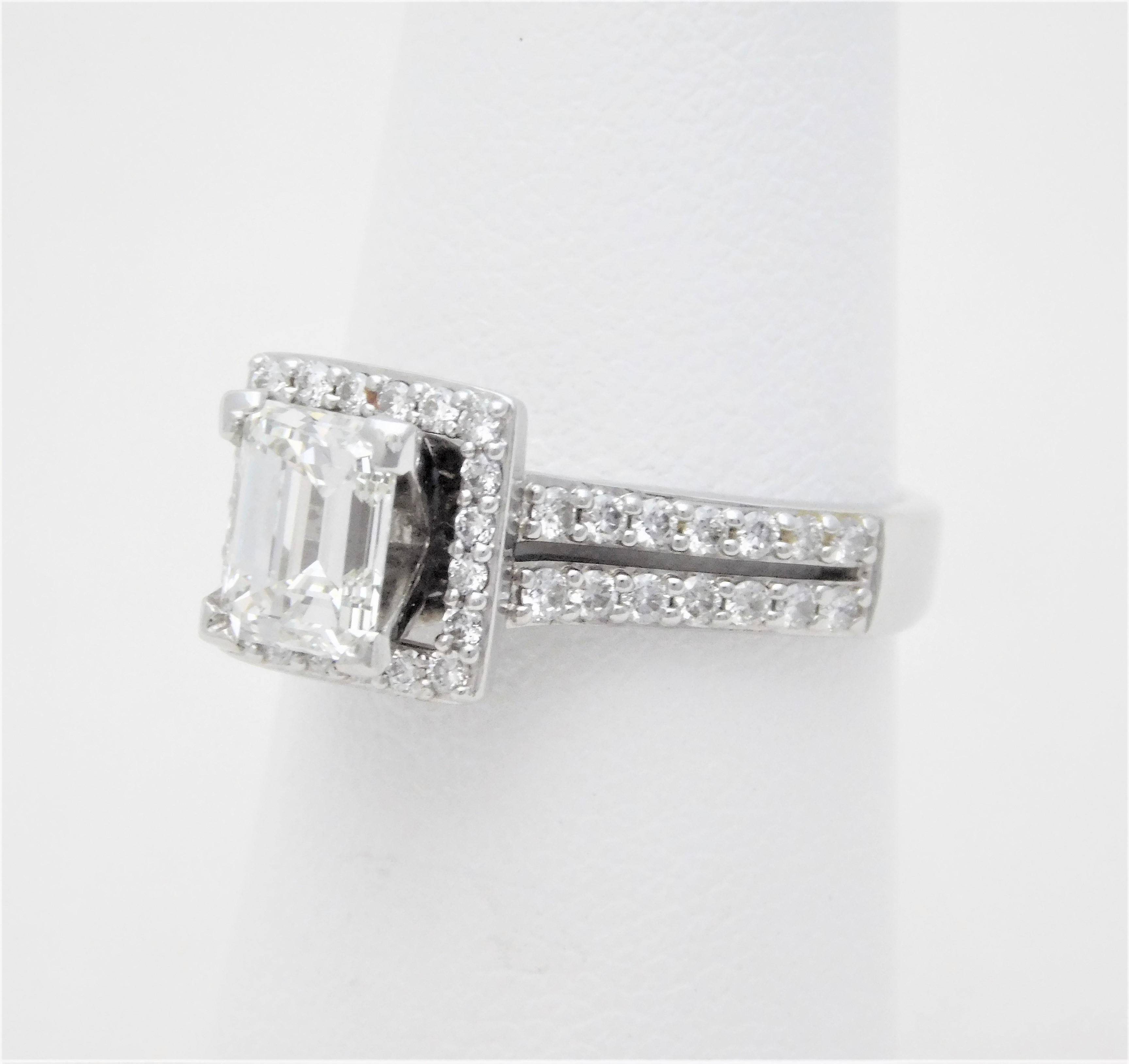 UGS Certified 2.18 Carat Emerald Cut Diamond Engagement Ring 5