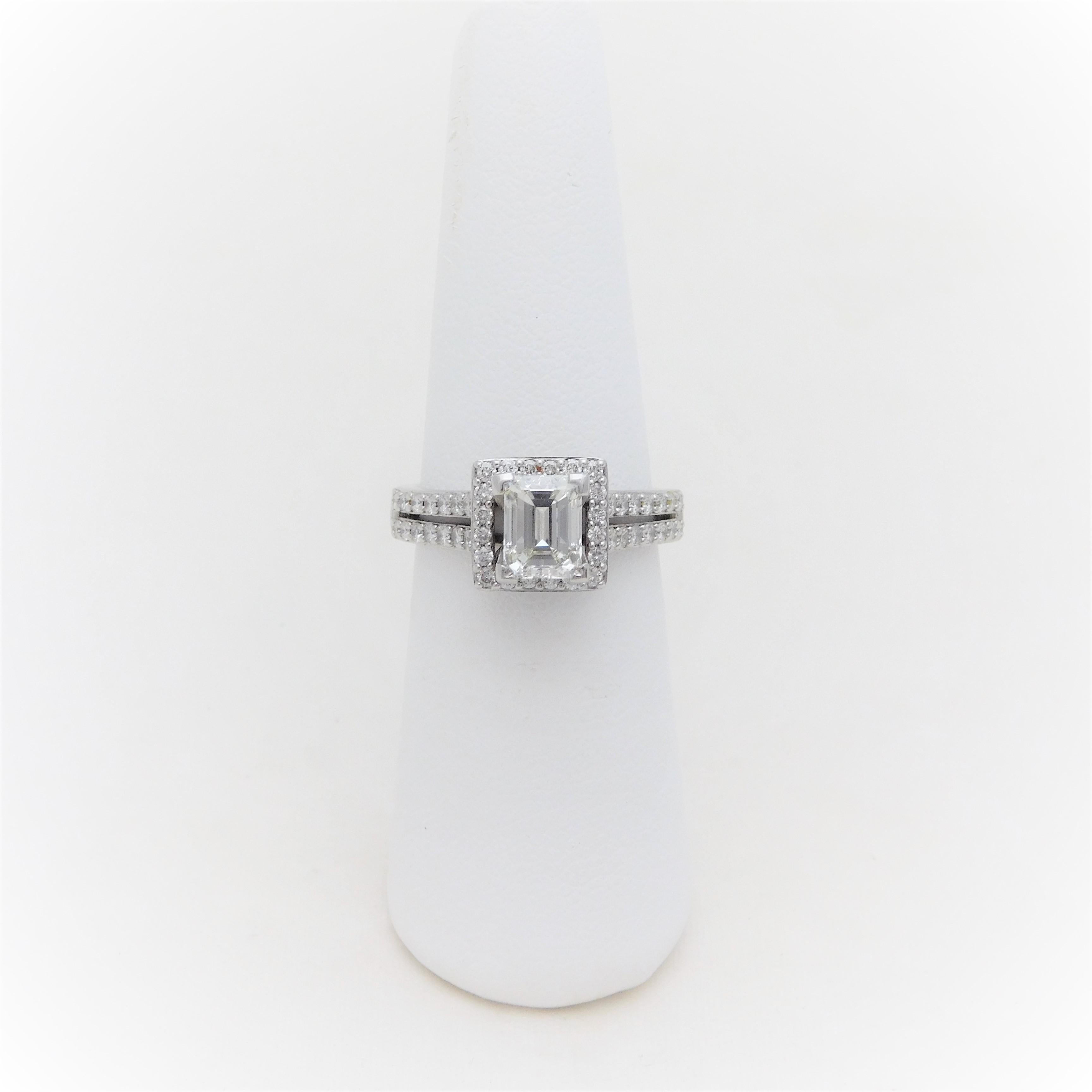 UGS Certified 2.18 Carat Emerald Cut Diamond Engagement Ring 9