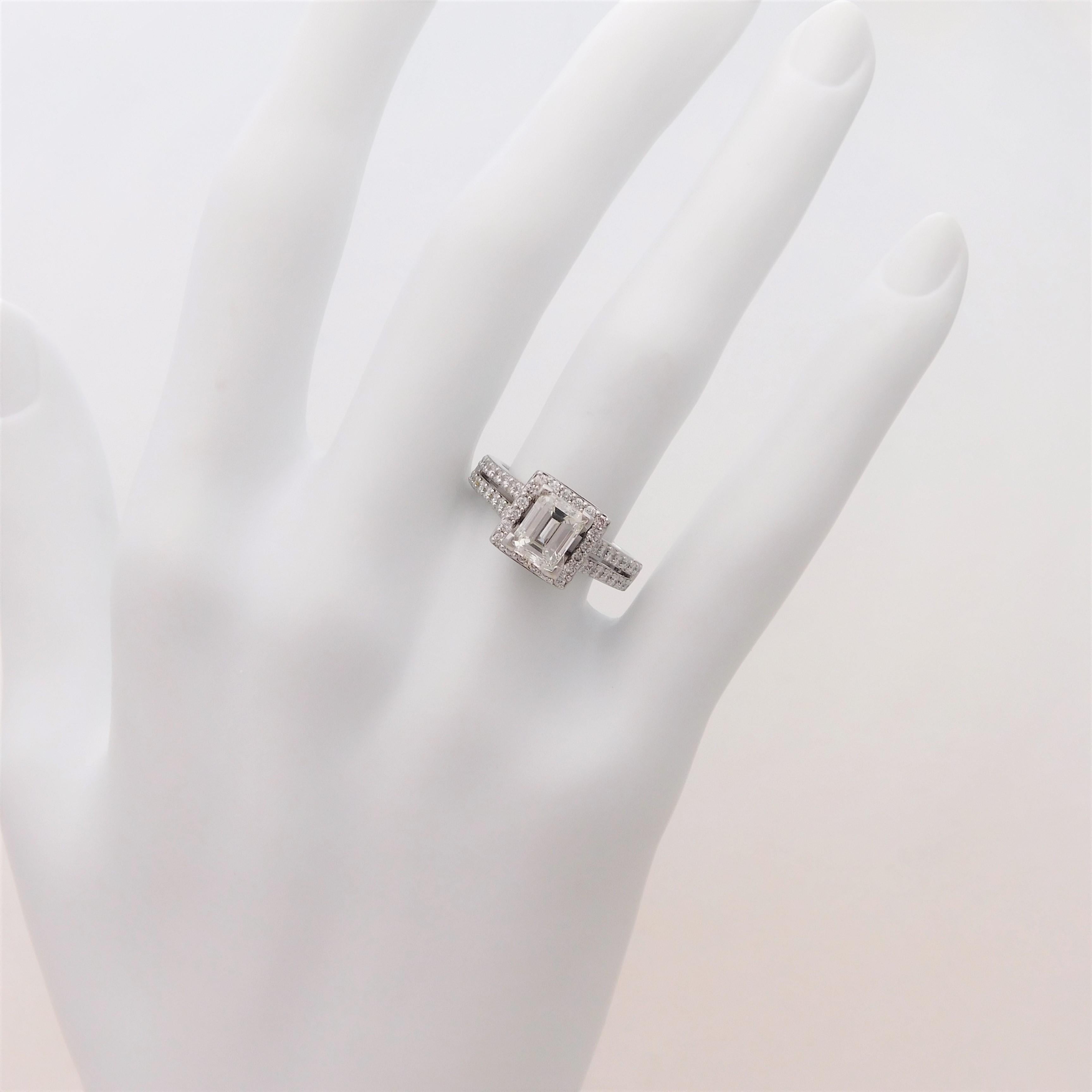 UGS Certified 2.18 Carat Emerald Cut Diamond Engagement Ring 10