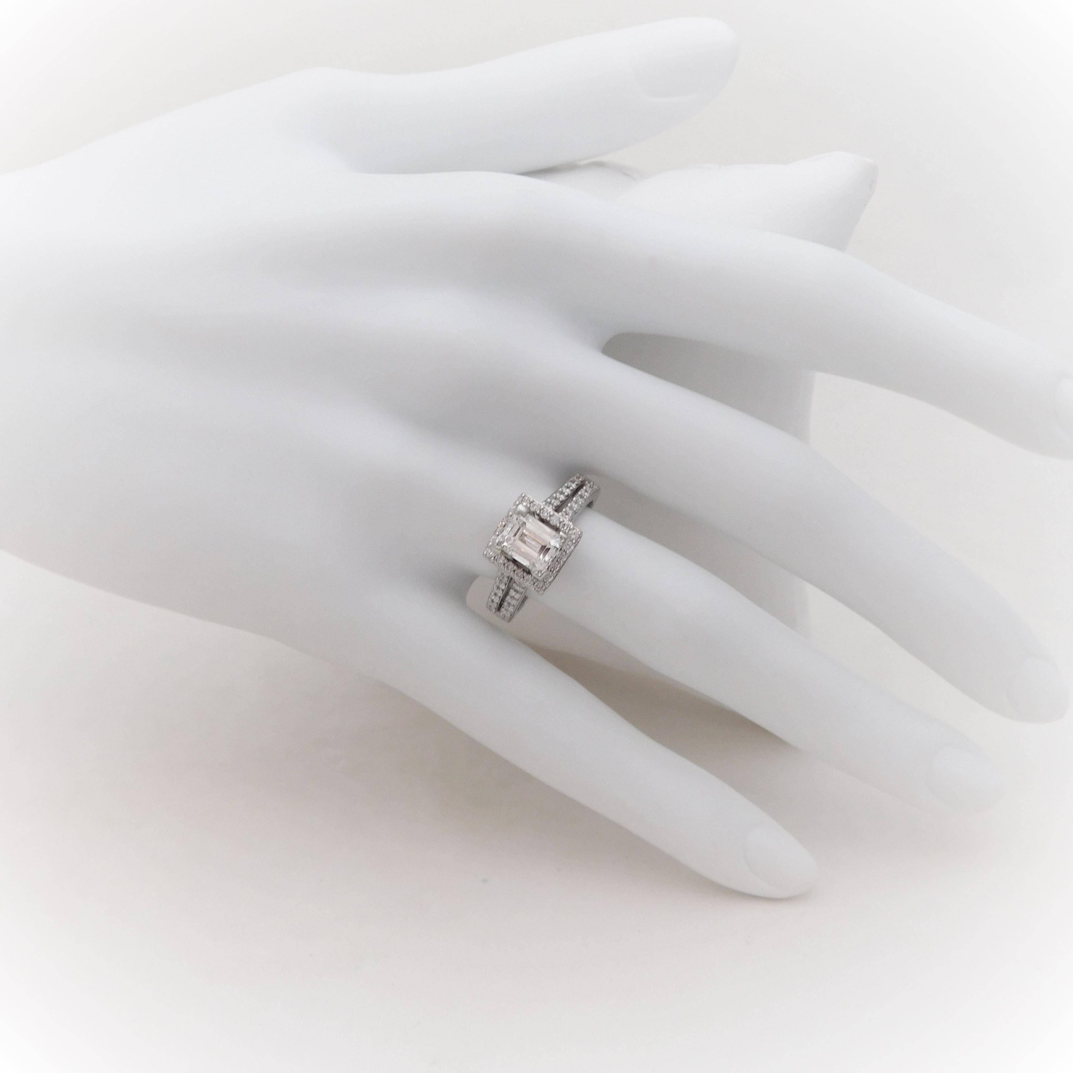 UGS Certified 2.18 Carat Emerald Cut Diamond Engagement Ring 11