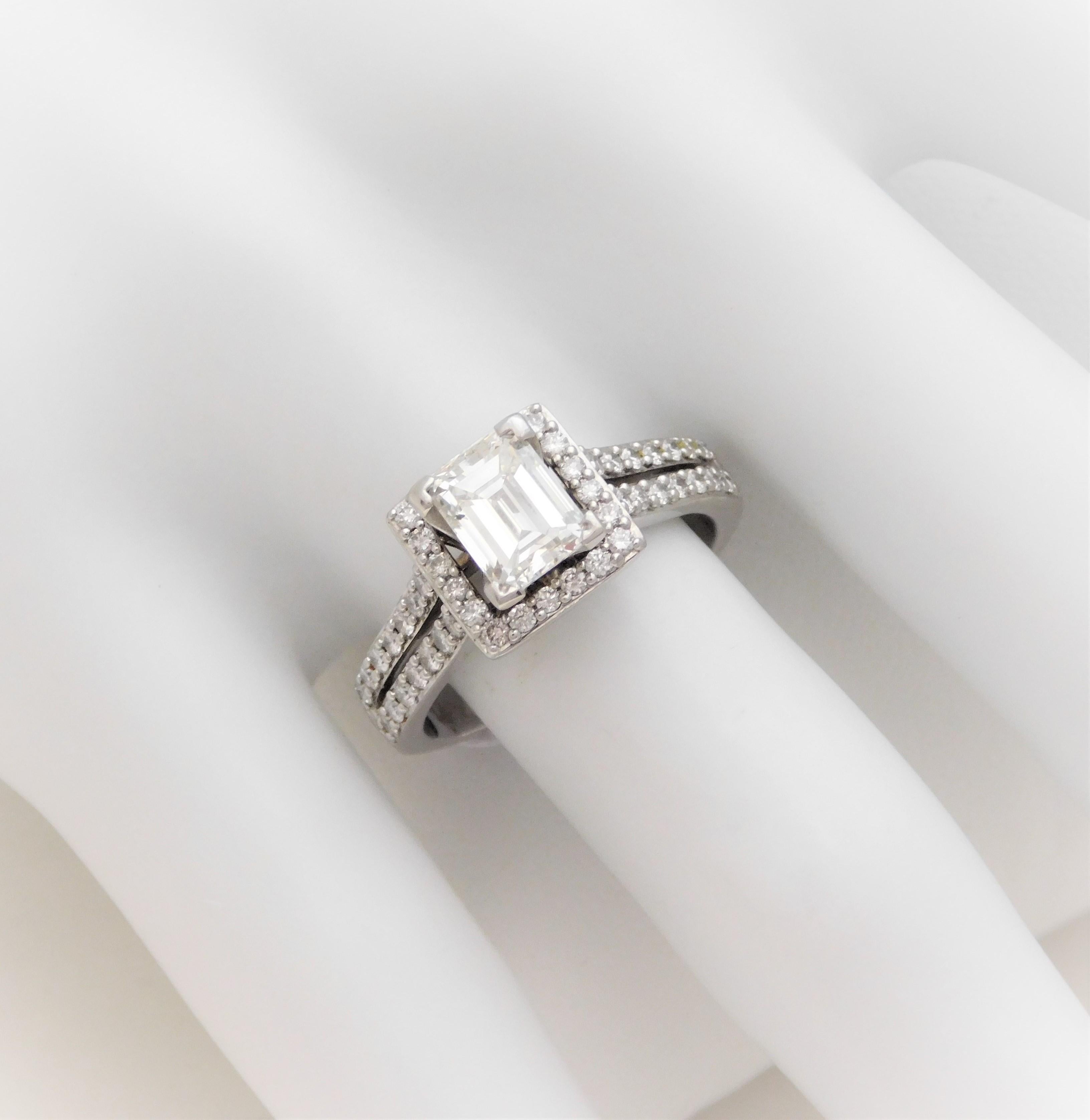 UGS Certified 2.18 Carat Emerald Cut Diamond Engagement Ring 12