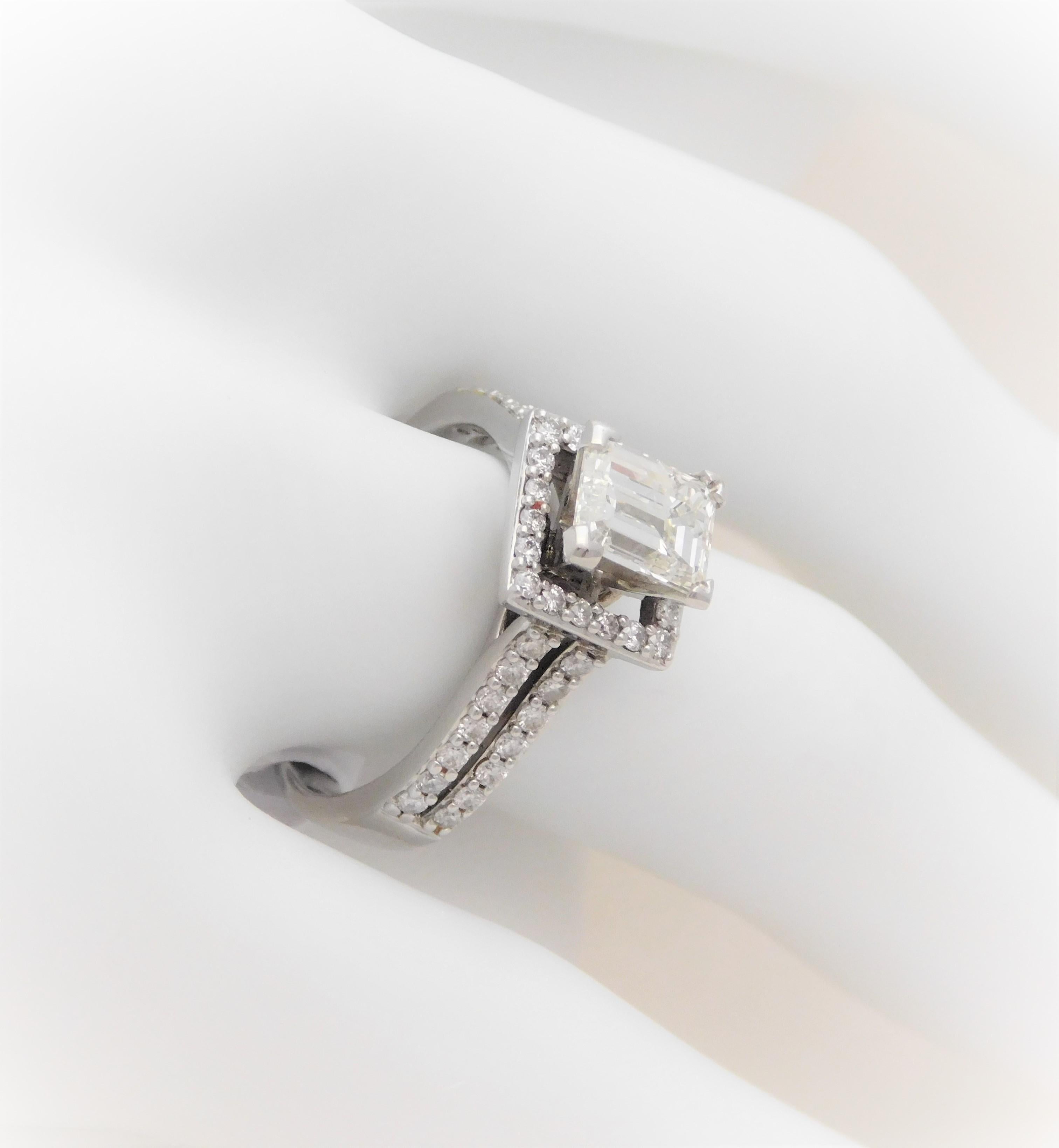UGS Certified 2.18 Carat Emerald Cut Diamond Engagement Ring 13