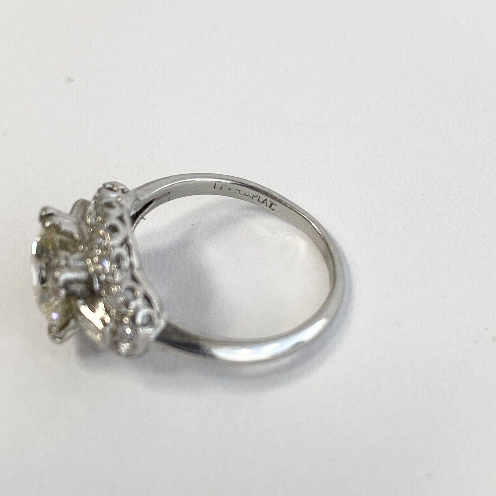 UGS Certified Antique platinum 2.12CT OLD EUROPEAN CUT DIAMOND  In Excellent Condition In Los Angeles, CA