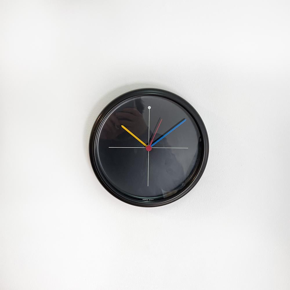 Post-Modern UHR-EL wall clock, 1980's For Sale
