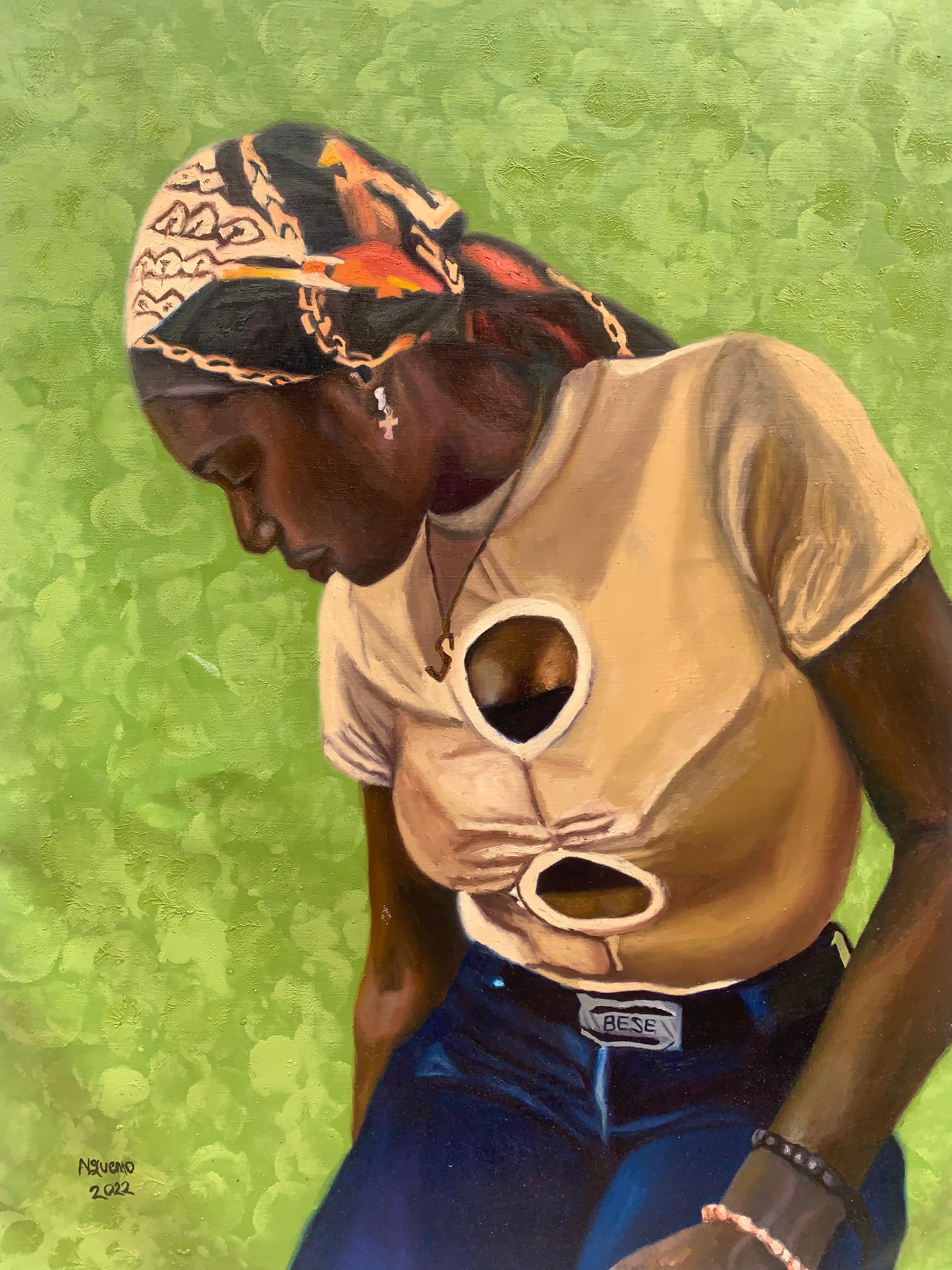 Uhule Nguemo Martha Portrait Painting – In meinem Stolz 1