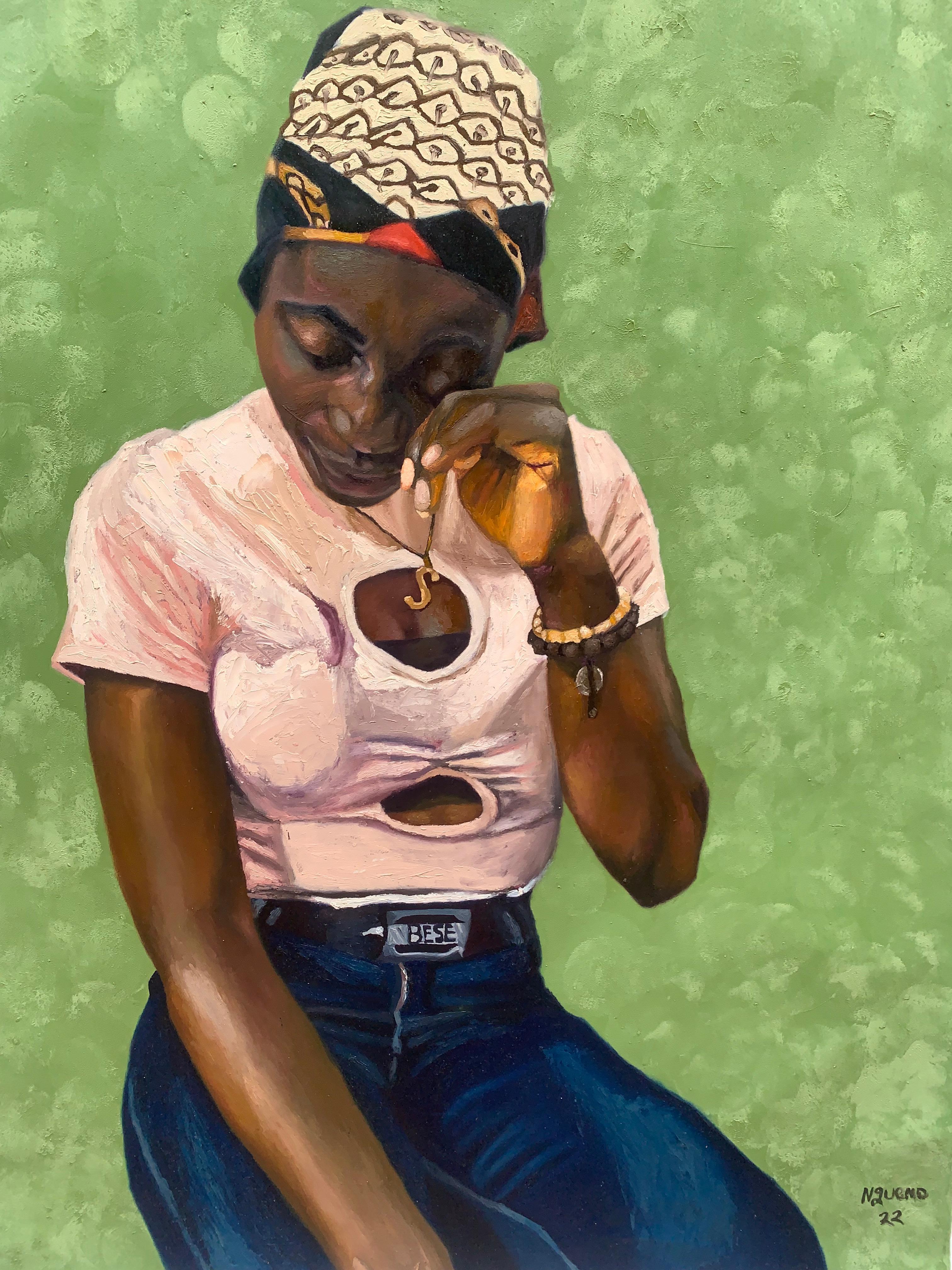 Uhule Nguemo Martha Portrait Painting – In meinem Stolz 2