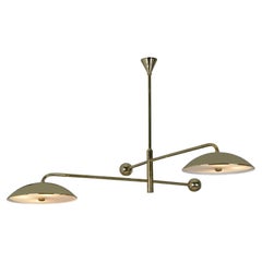 Uhura large Brass 2 Arm Chandelier with movable arms and rotatable light shades