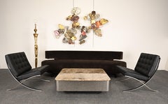 Uira Grayboff for Brueton Stainless Steel & Marble Square Coffee Table, 1970s