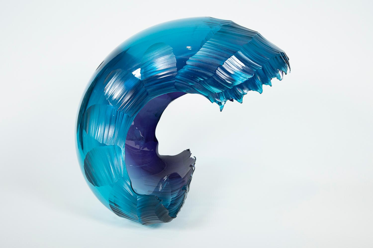 British Uist Evening Storm glass sculpture by Graham Muir