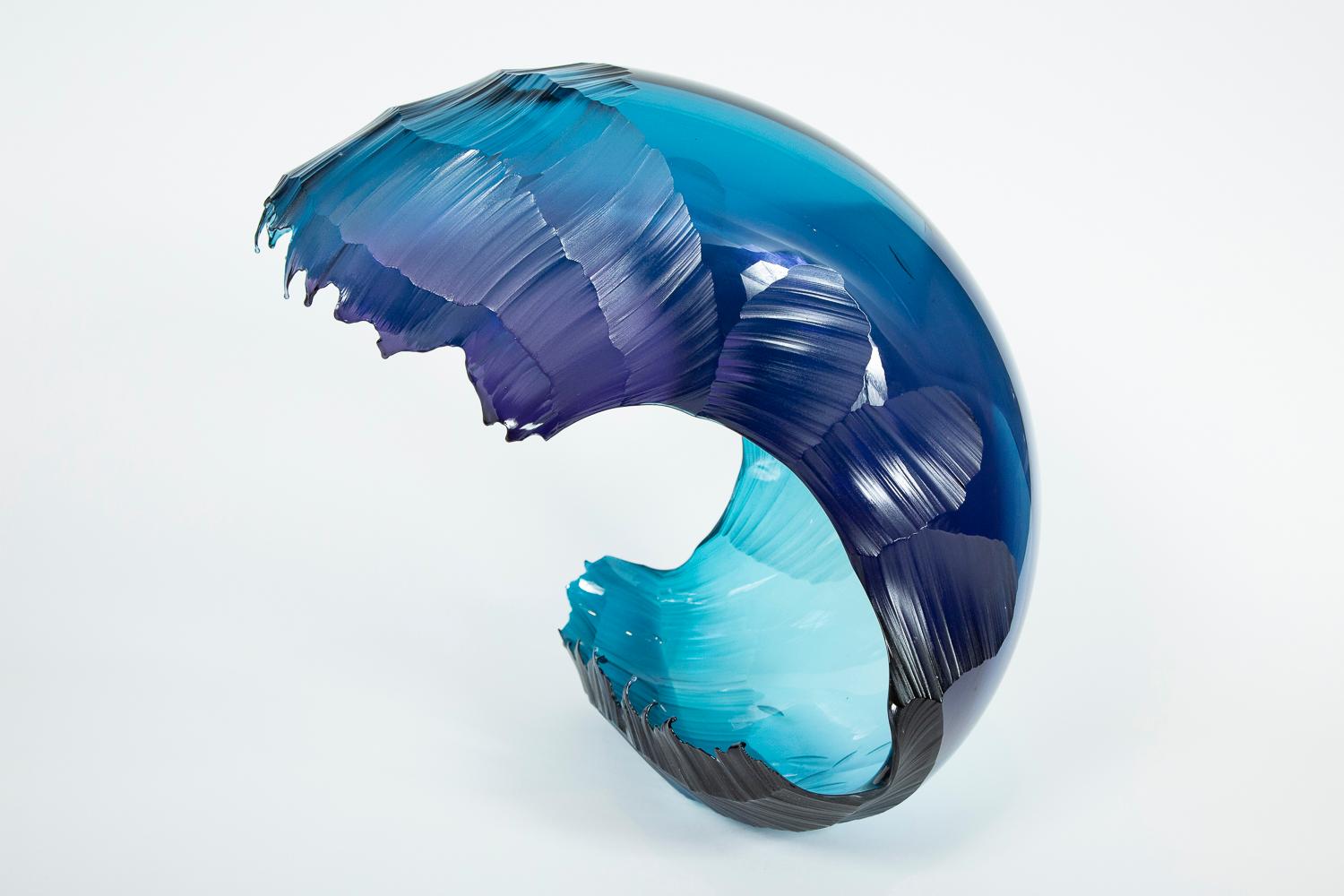 Uist Evening Storm glass sculpture by Graham Muir 2