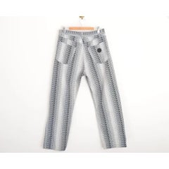 UK Garage Rave Vintage Moschino Spell Out White & Black Trousers jeans