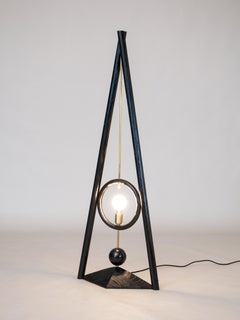UK Handcrafted Ambient Light Sculptural Solid Wood Floor Lamp Art Decor LOGOS