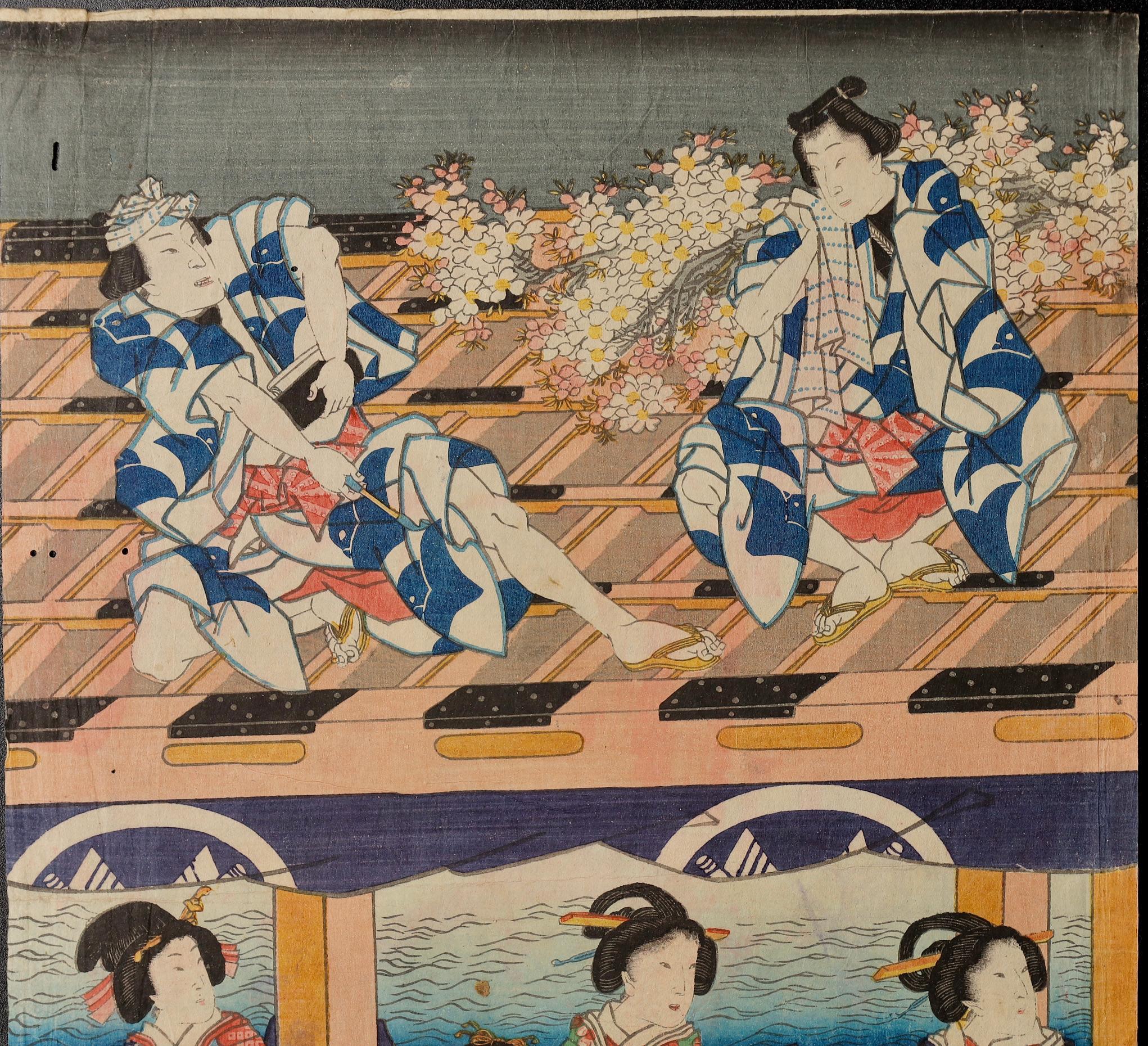 Japanese Ukiyoe print by Utagawa Kunisada For Sale