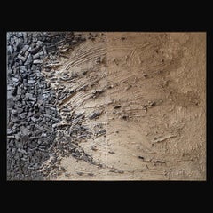 Ukrainian Contemporary Abstract Art Diptych Painting Rebirth by Voznicki