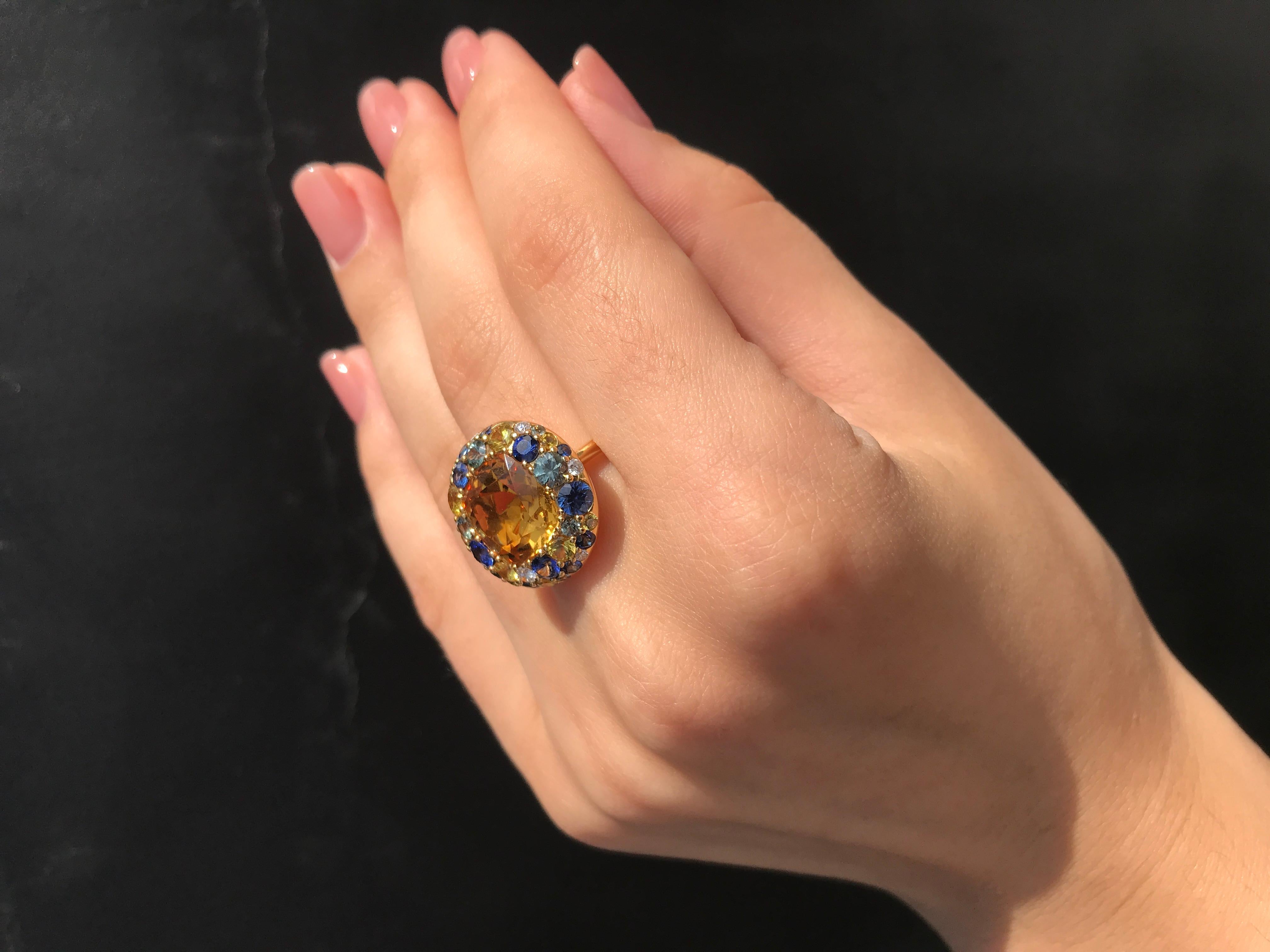 citrine and sapphire ring