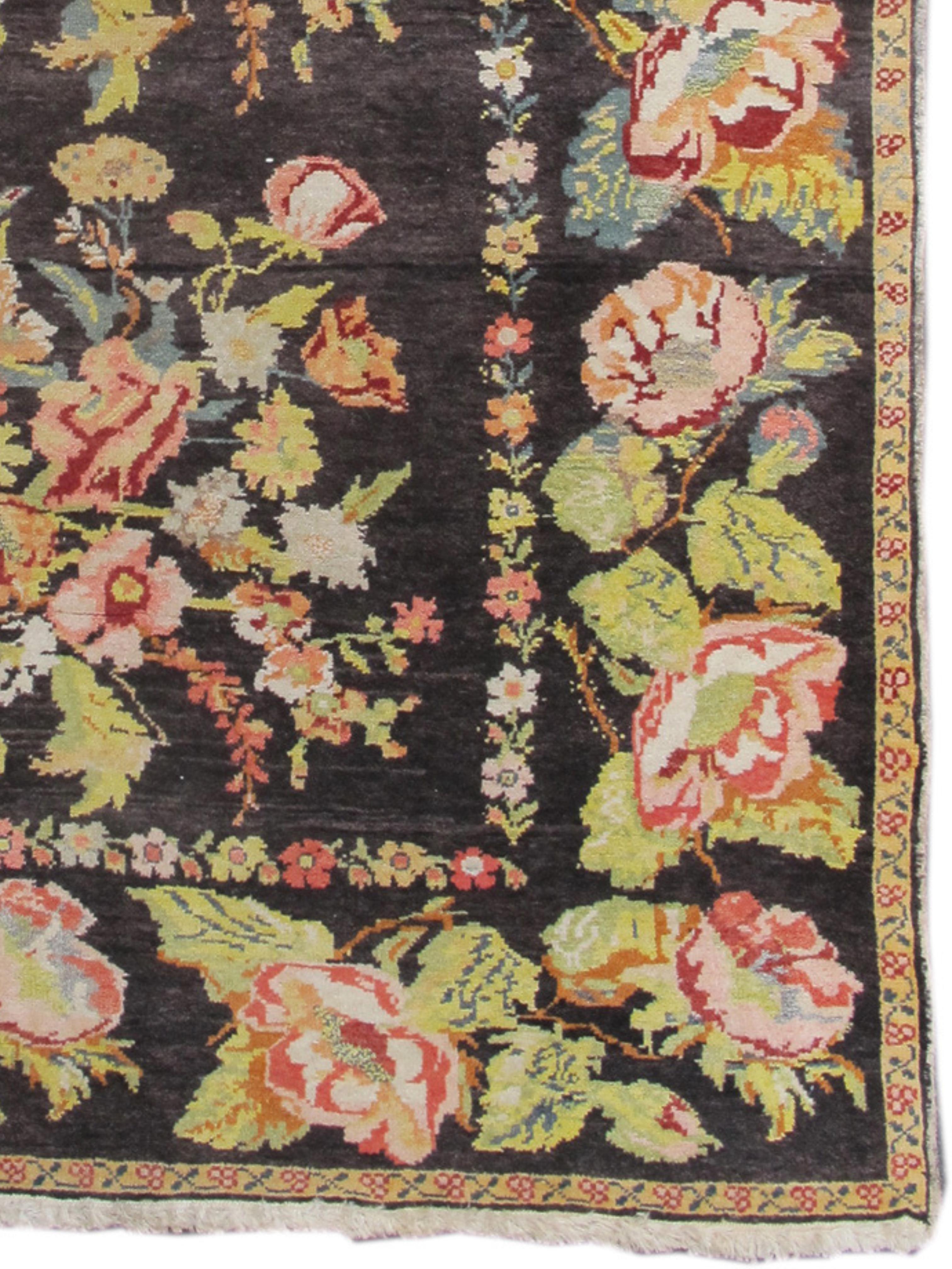 Hand-Knotted Ukrainian Rug, c. 1900 For Sale
