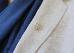 Ukrainian Trident Tryzub Pin Brooch 14K Yellow Gold, 2022