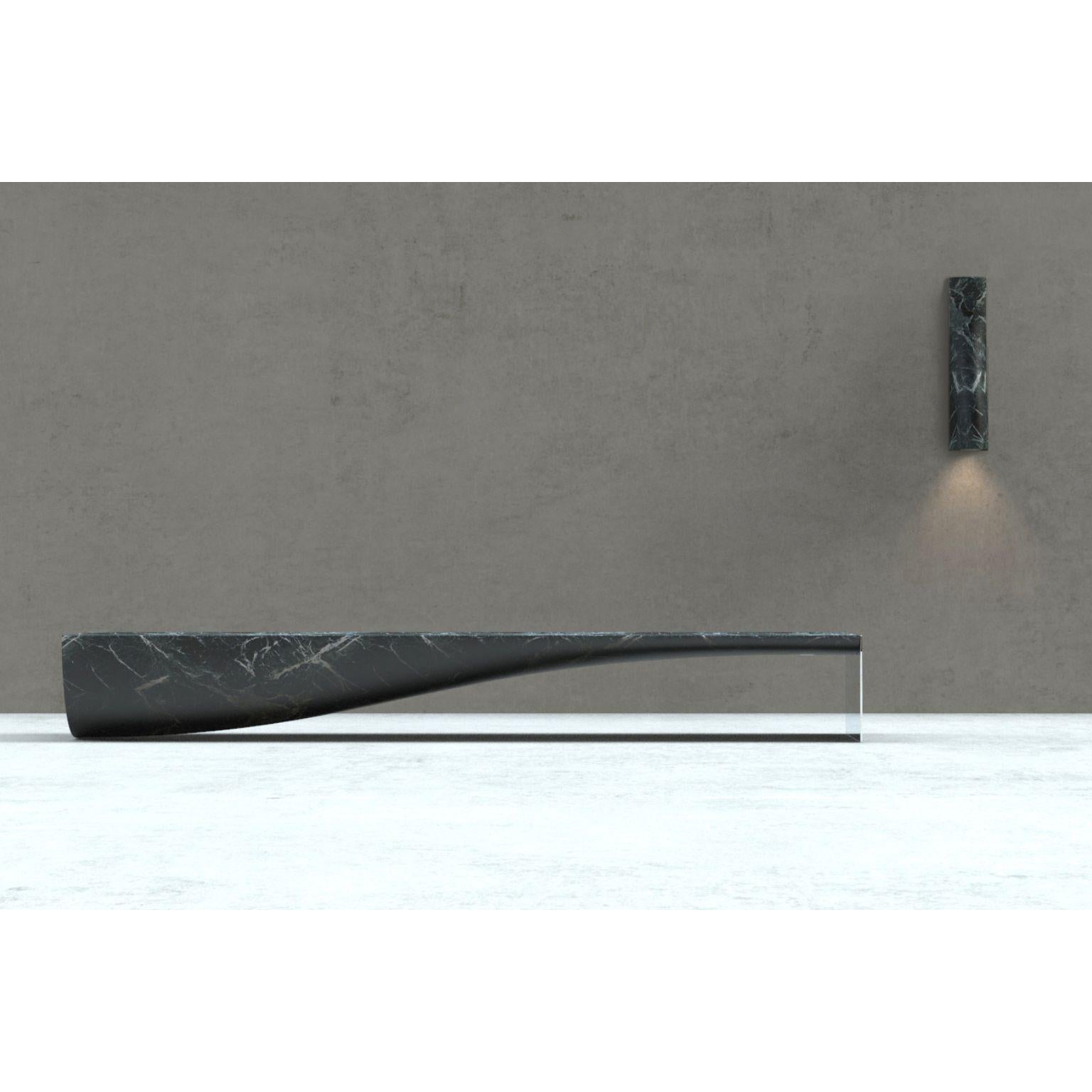 Marble Ula Sculpture Black Sconce by Veronica Mar For Sale