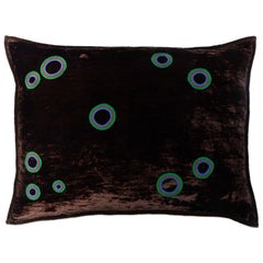 Ular Hand Embroidered Brown Velvet Pillow Cover