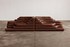 Ubald Klug DS-1025 "Terrazza" Sofa for De Sede, Brown Leather, 1974, Set of 2