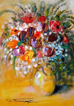 Cheerful bouquet  Oil on cardboard, 31.5x22 cm