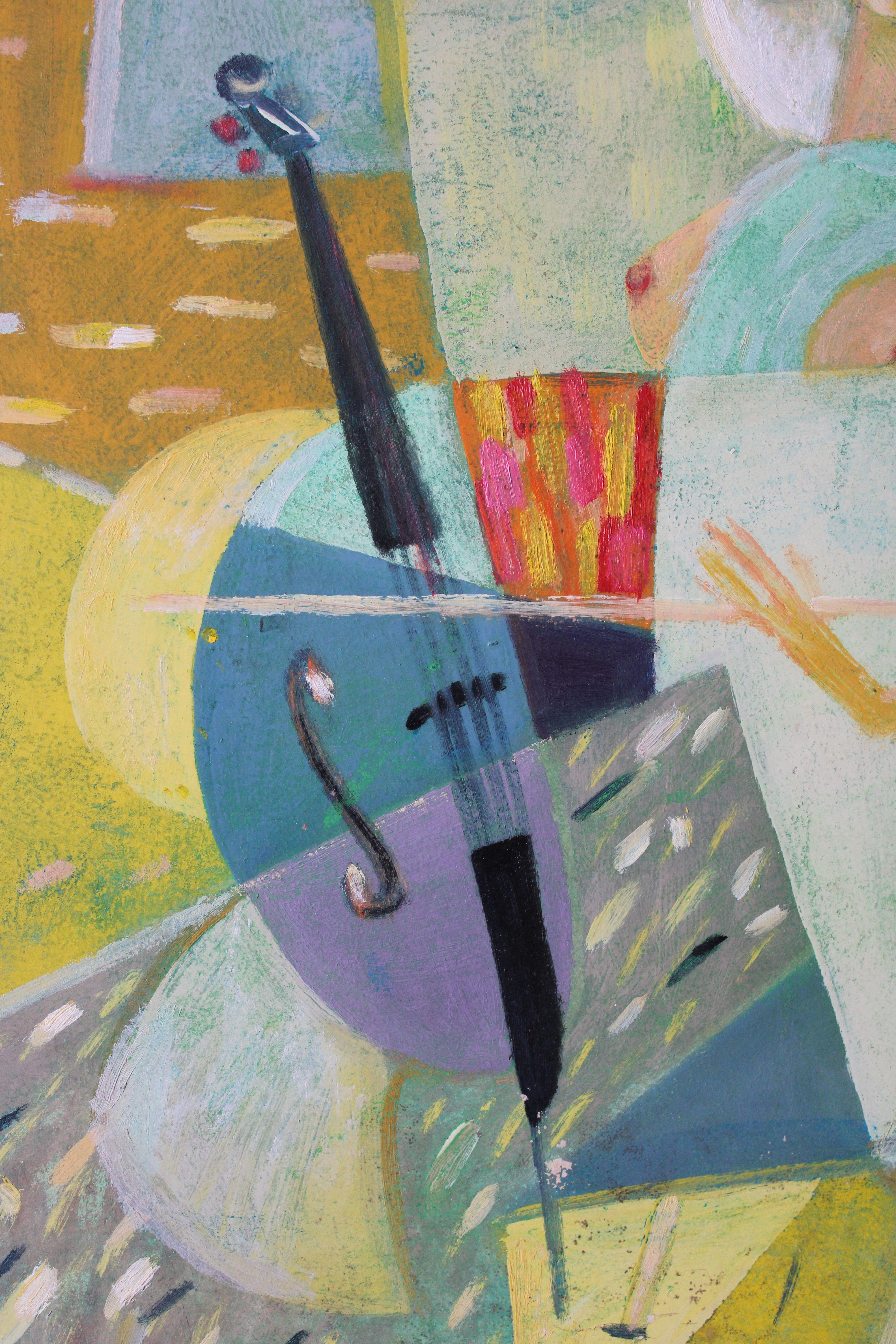 Constructive cellist

2001., cardboard, oil, 64x45 cm

