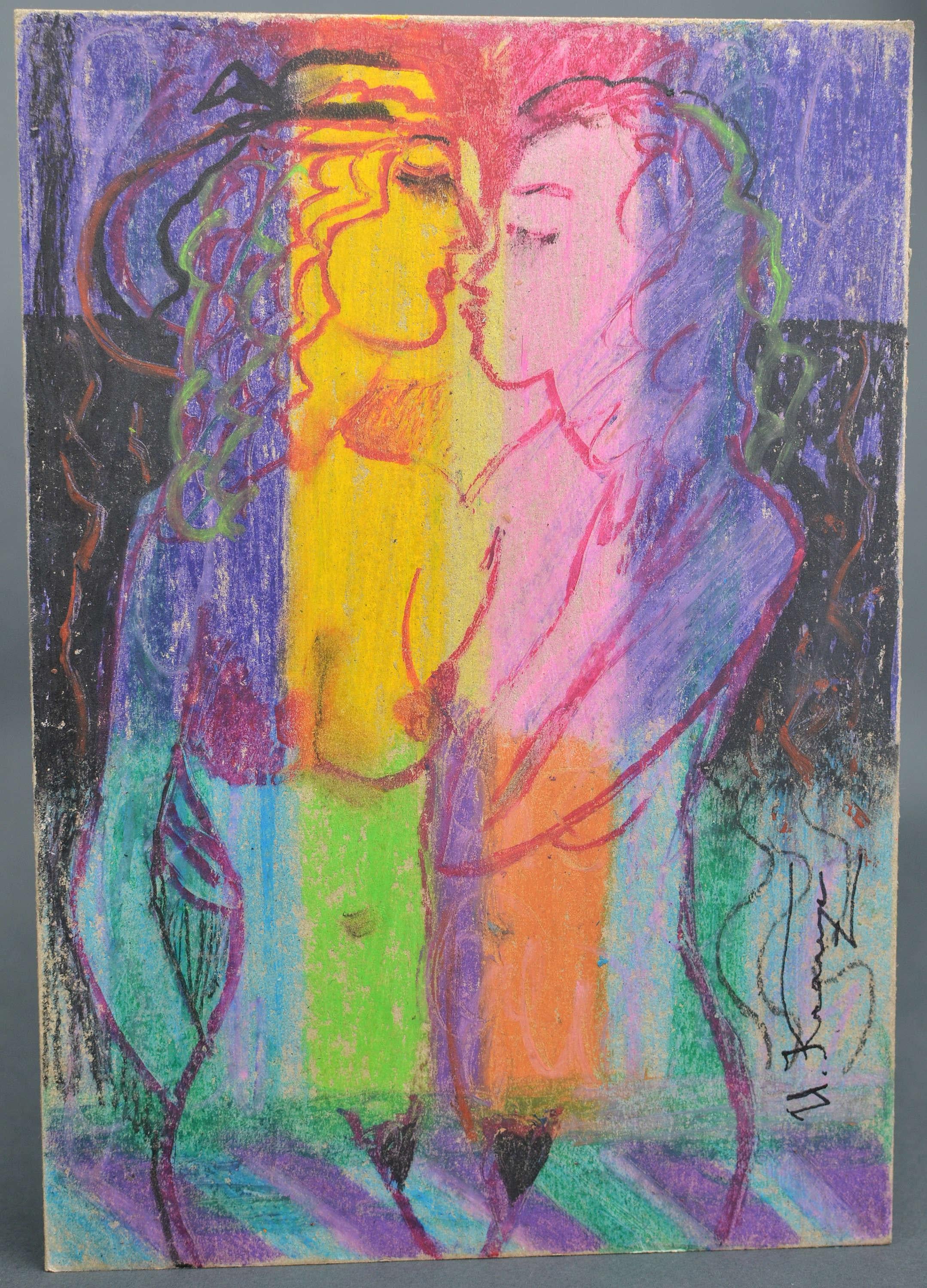 Abendleuchter, Öl/Karton, 30x21 cm, 2020 – Painting von Uldis Krauze