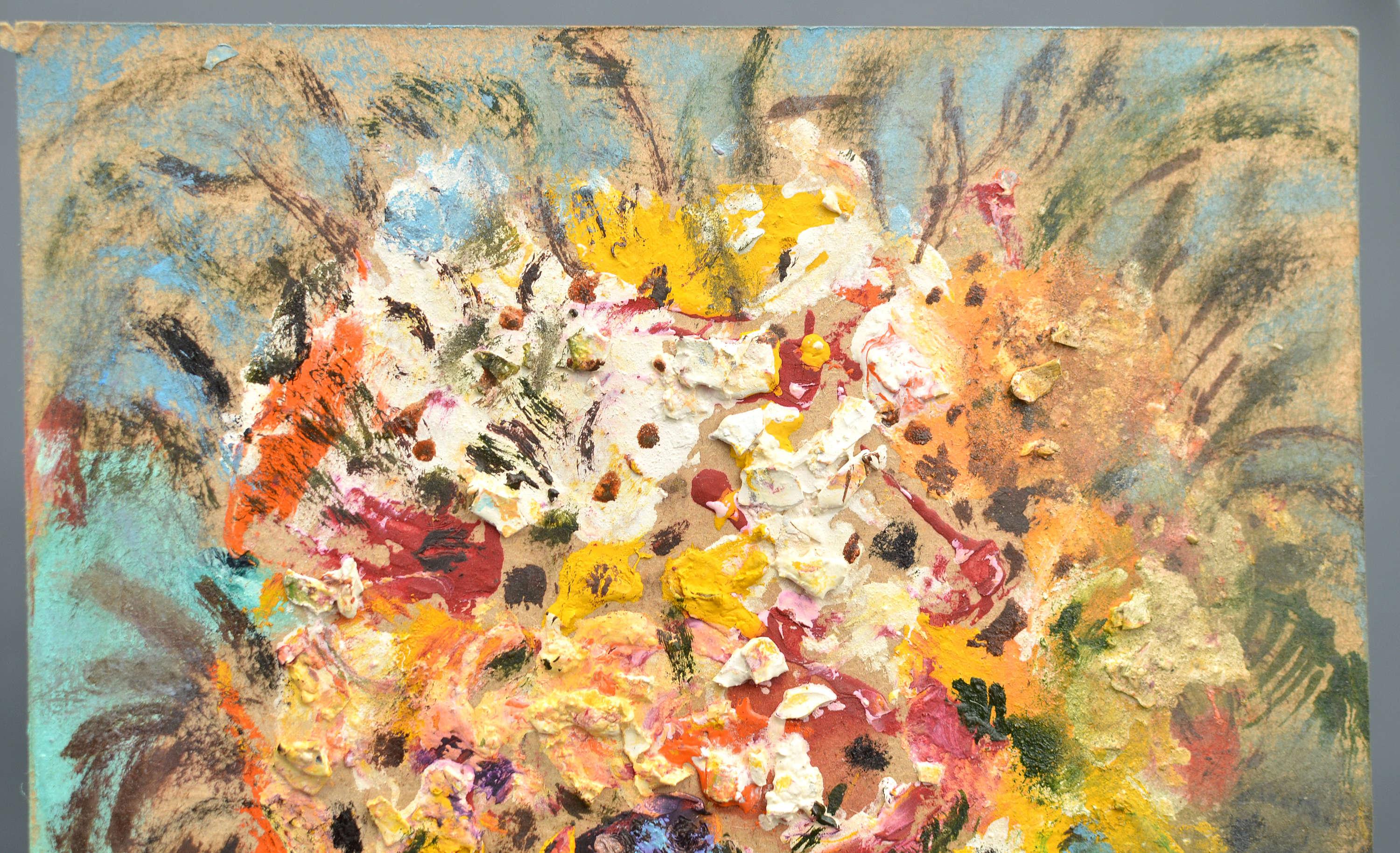 Abendleuchter, Öl/Karton, 30x21 cm, 2020 (Impressionismus), Painting, von Uldis Krauze