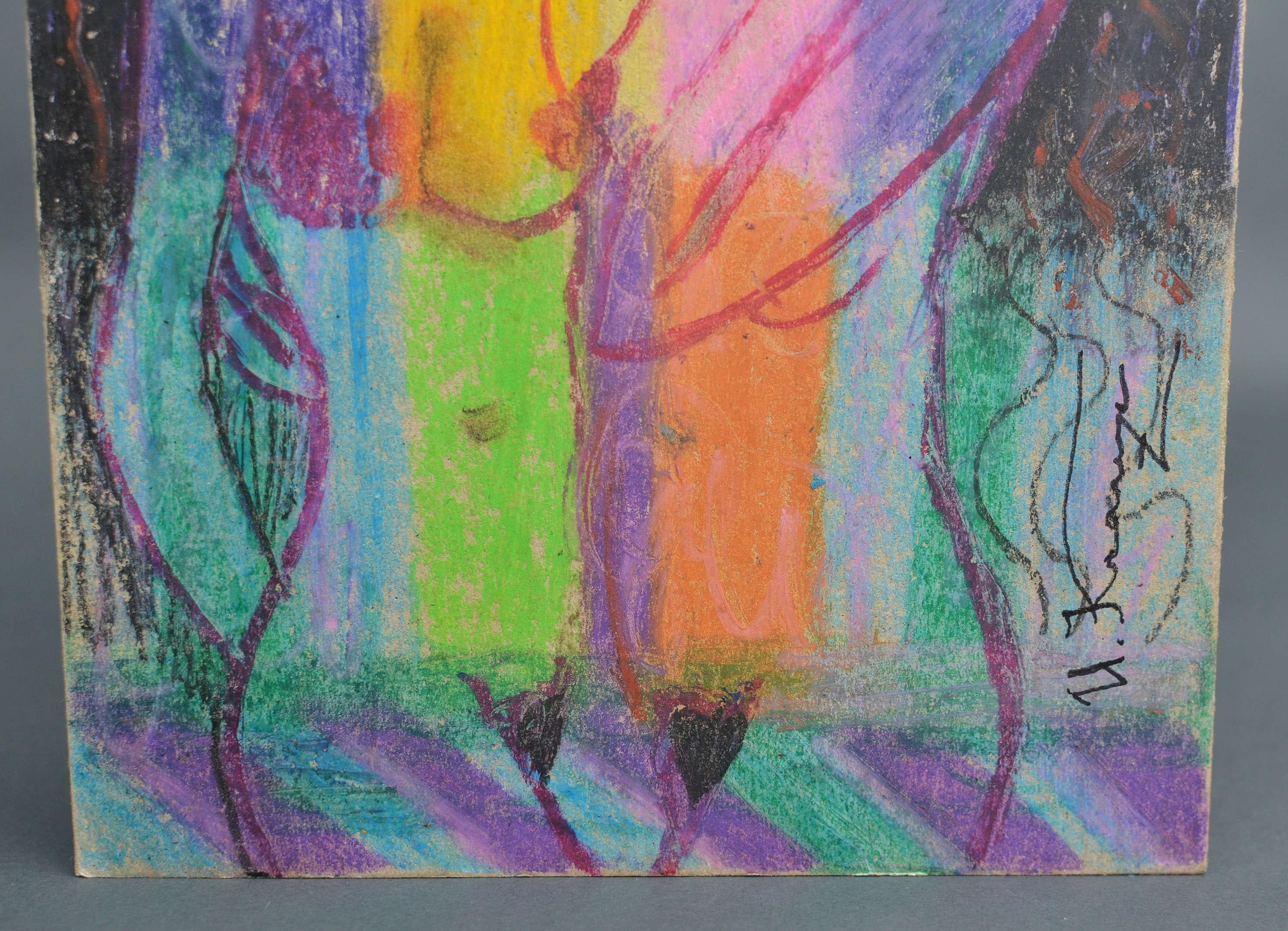 Abendleuchter, Öl/Karton, 30x21 cm, 2020 im Angebot 1