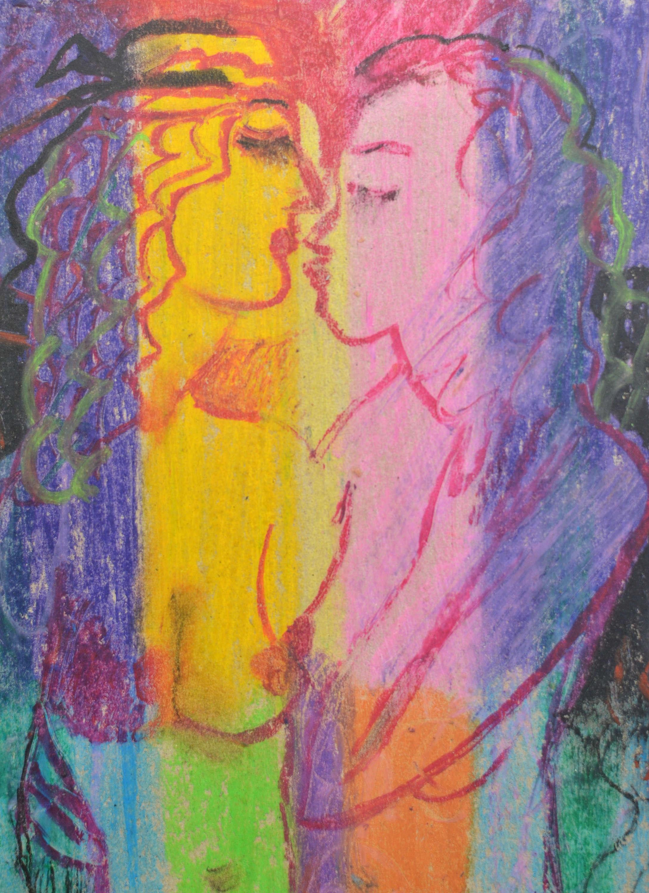 Abendleuchter, Öl/Karton, 30x21 cm, 2020 im Angebot 3