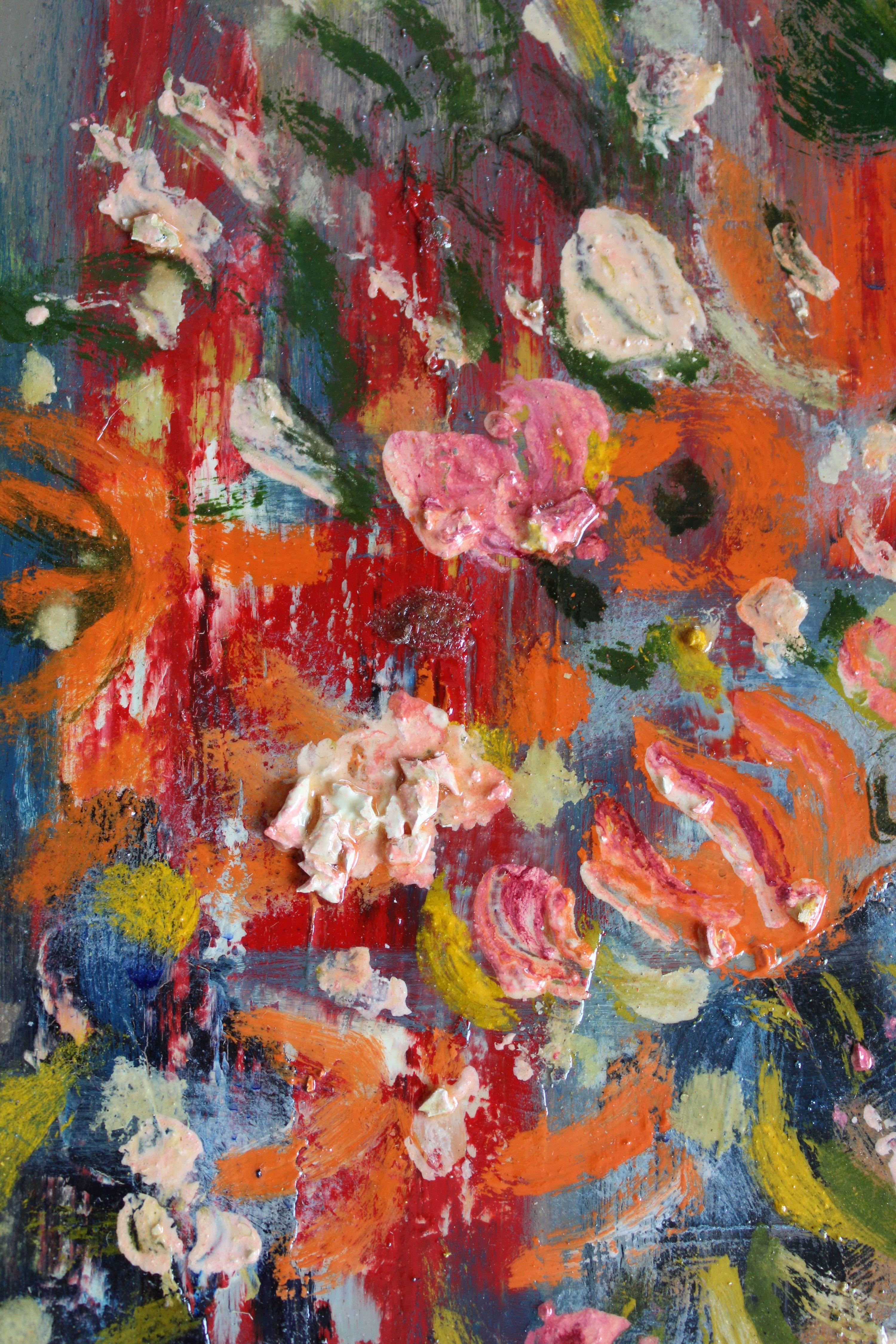 Stato d'animo serale. 2020, cartone, tecnica mista, 31 x 25 cm - Still-Life Painting Nero di Uldis Krauze