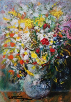 Flowers, 31x22 cm, cardboard/mixed media