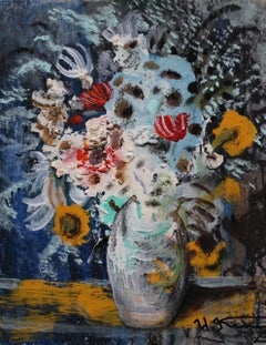 Flowers on a blue background